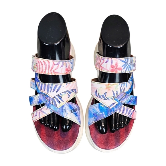 L'Artiste Spring Steps Figurette Floral Slip On Sandals Sz 39 Tropical Summer - Picture 7 of 13